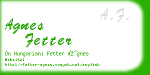 agnes fetter business card